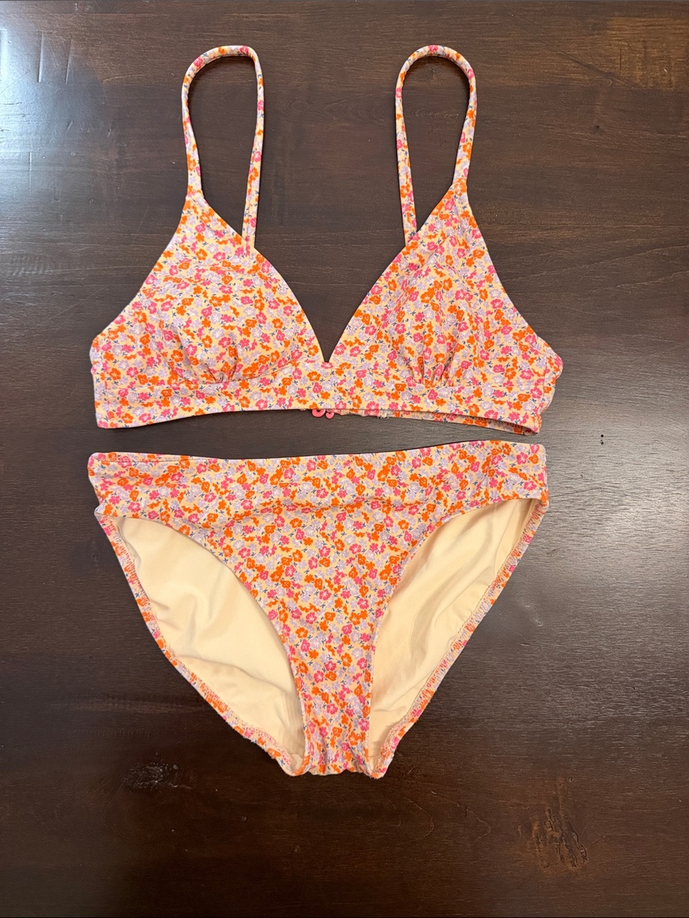 Girls Floral Two Piece Swim Suit